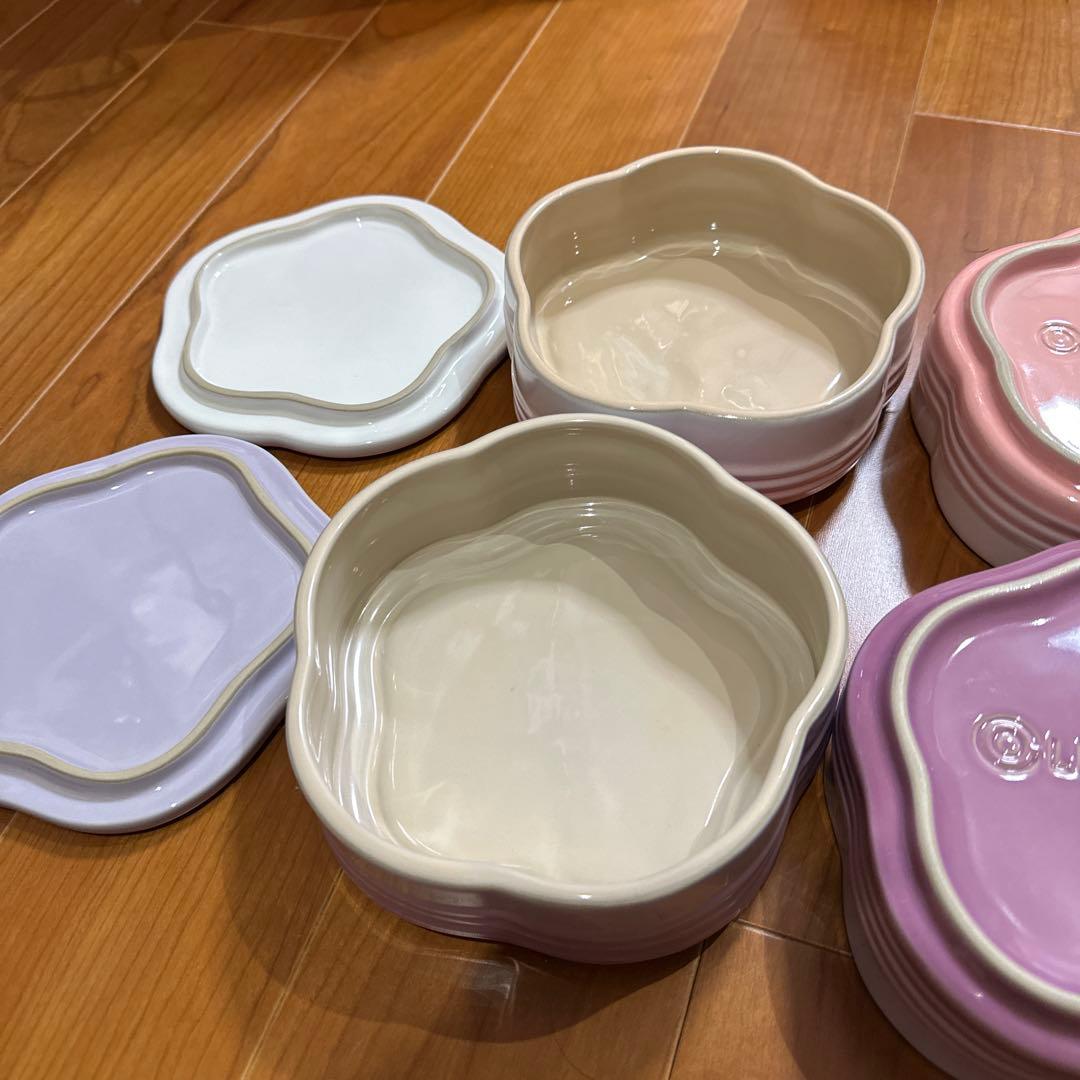 LE CREUSET スタッキングラムカン フルール 全色4個セット お重