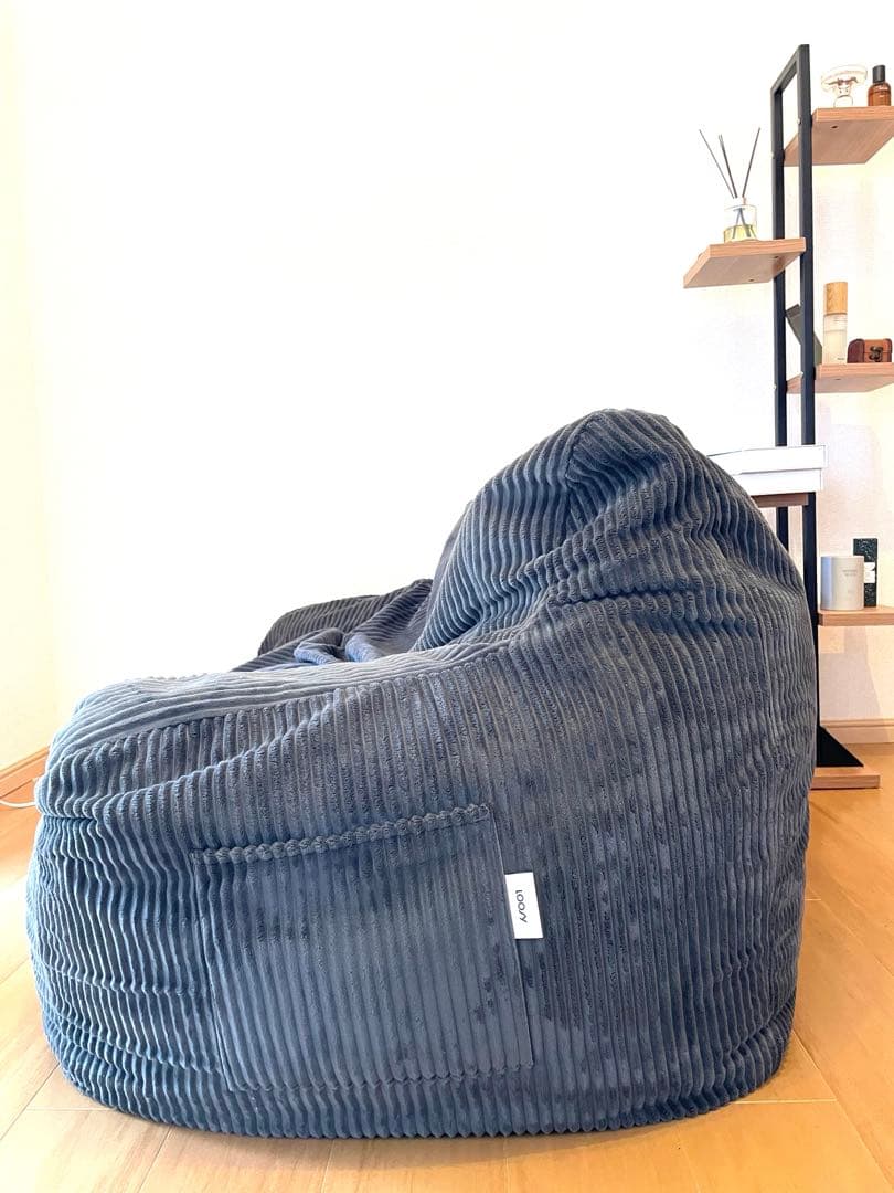 loosy2人掛けビーズソファ オットマン付き