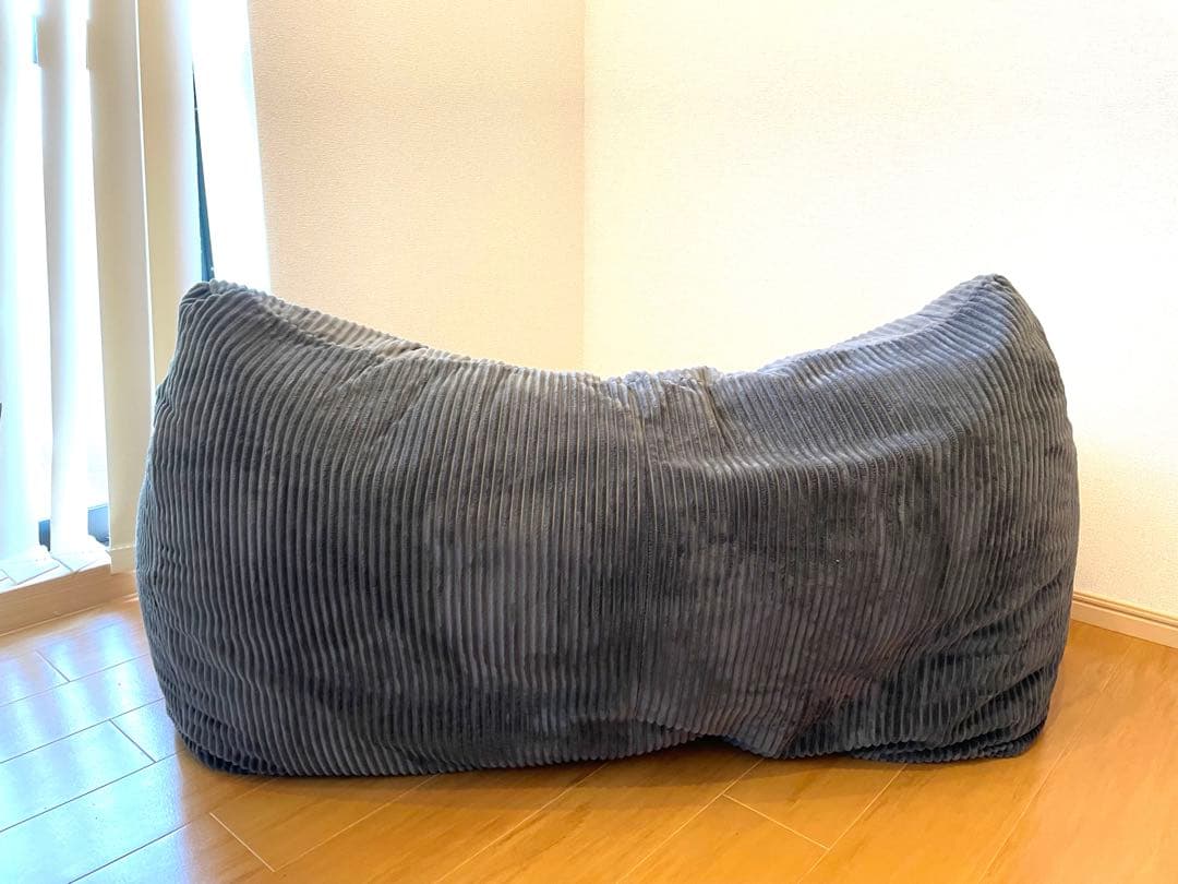 loosy2人掛けビーズソファ オットマン付き