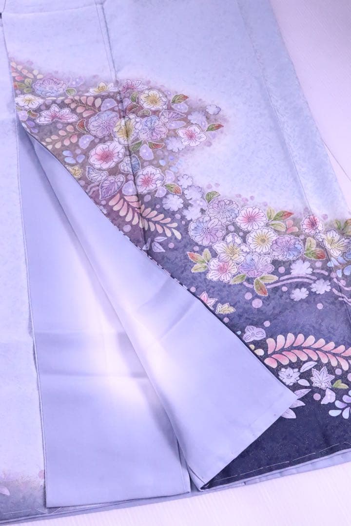 訪問着 正絹 辻が花 水色