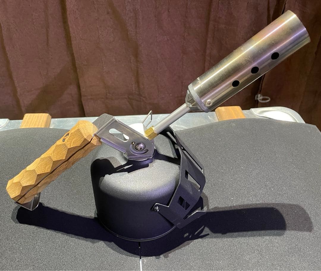 スノーピーク フォールディングトーチ アシモクラフツ 黒騎士OD缶カバーセット