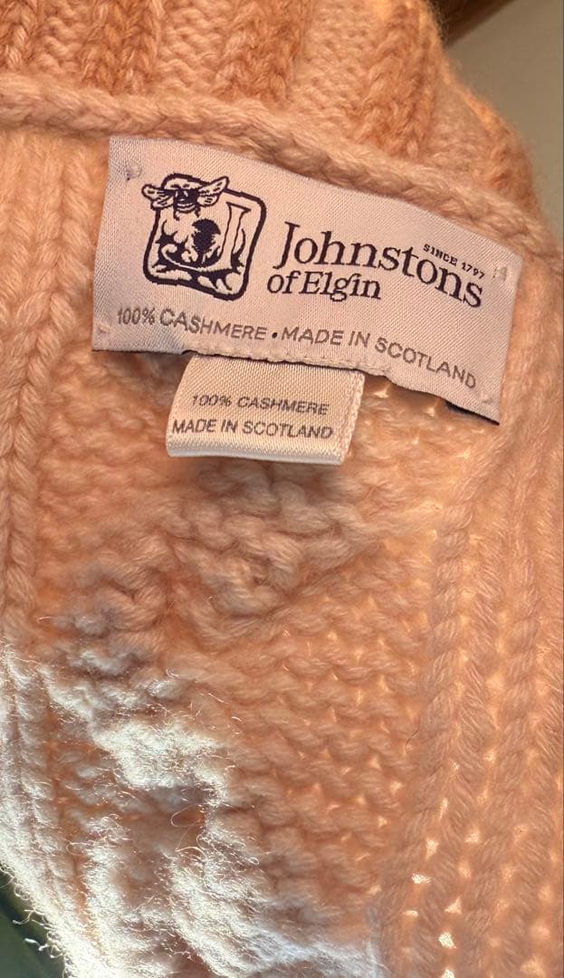 希少・美品　ジョンストンズ　オブ　エルガン ニット ポンチョ　カシミヤ100%