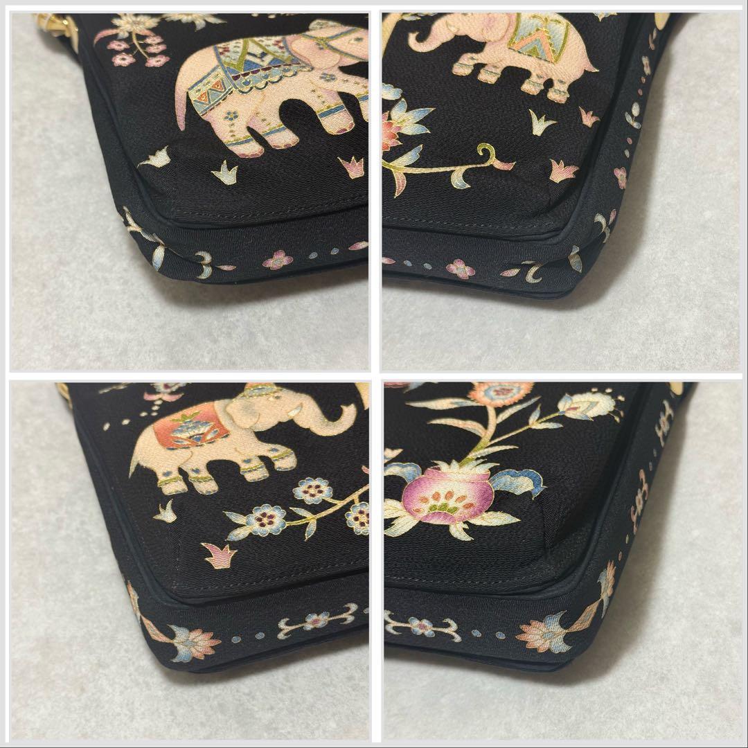 【新品未使用】希少　京都岡重　OKAJIMA 岡島和装バッグ　象　京友禅　シルク