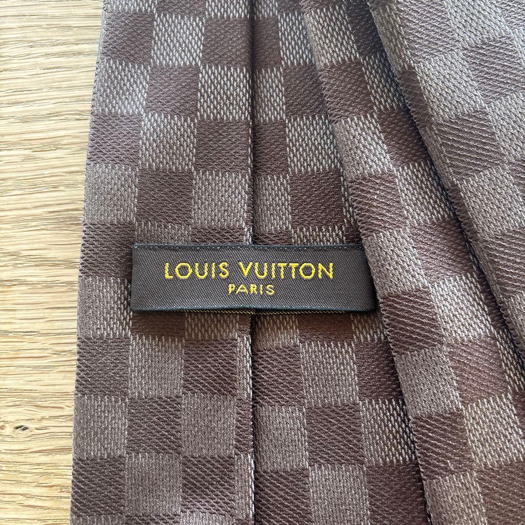 フ*ル様 Louis Vuitton ブラウン チェック柄 ネクタイ