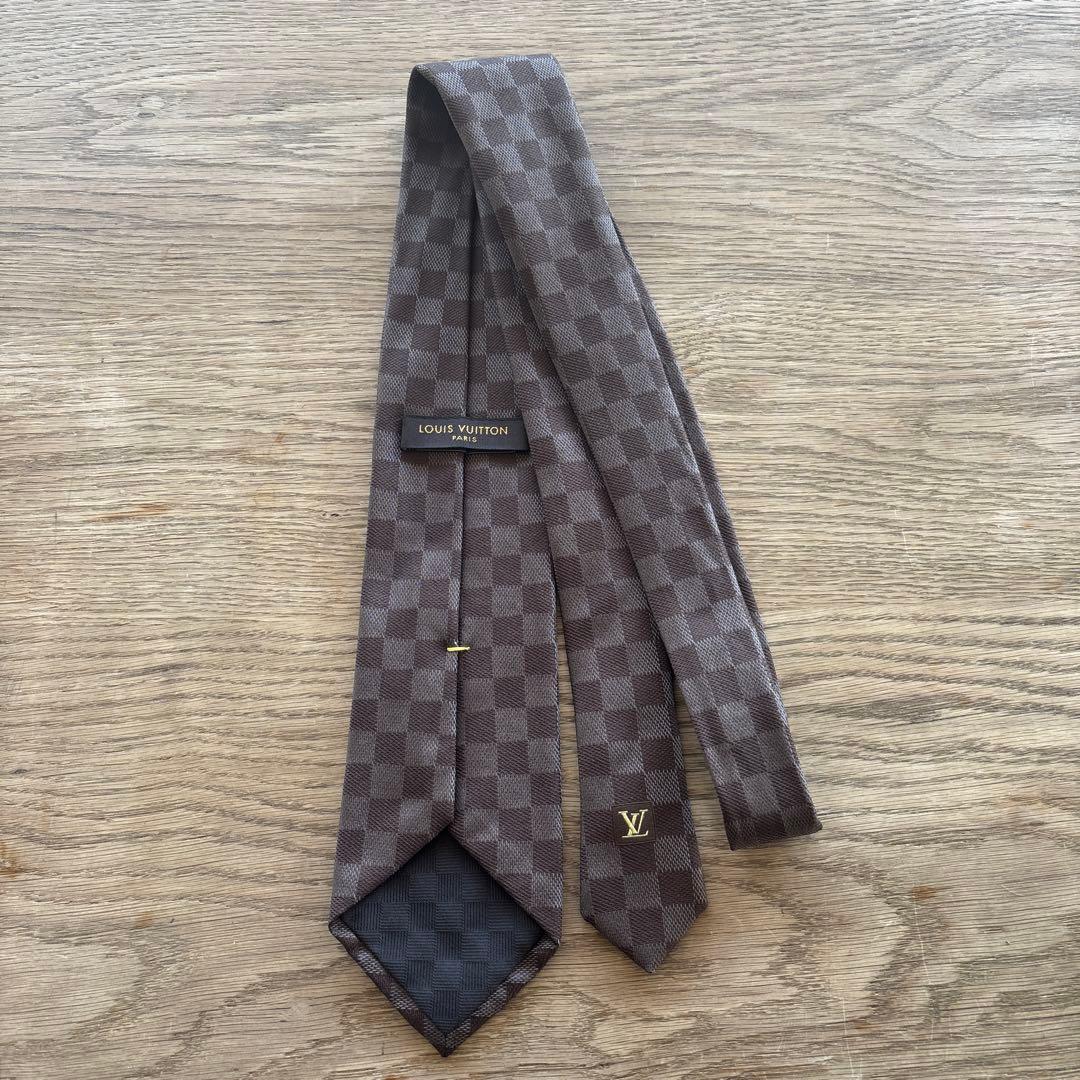フ*ル様 Louis Vuitton ブラウン チェック柄 ネクタイ
