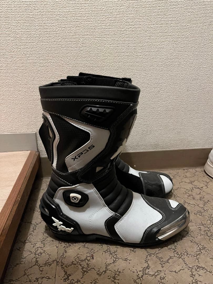 XPD バイク用ブーツ 白/黒