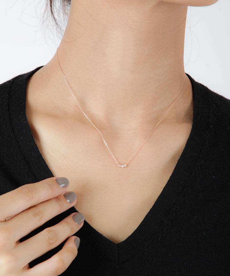 ete ダイヤモンドネックレス K10ピンクゴールド