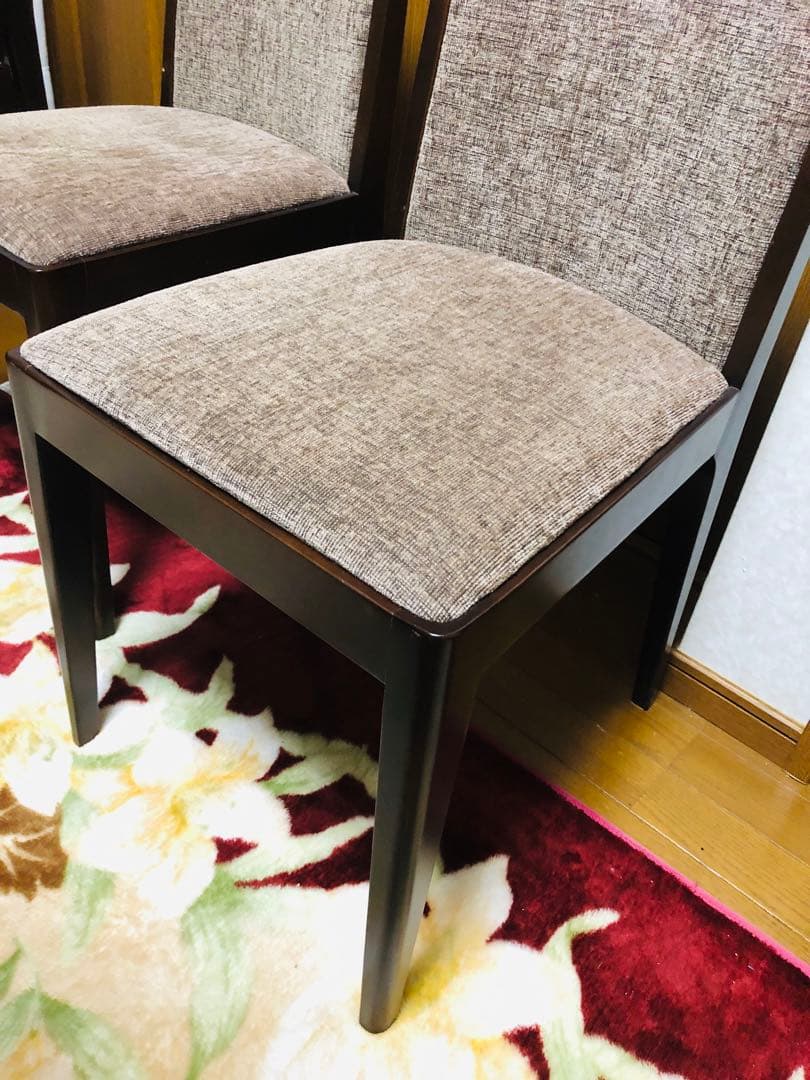 SOGO／相合家具　ブラウンファブリック　ダイニングチェア　2脚セット　③