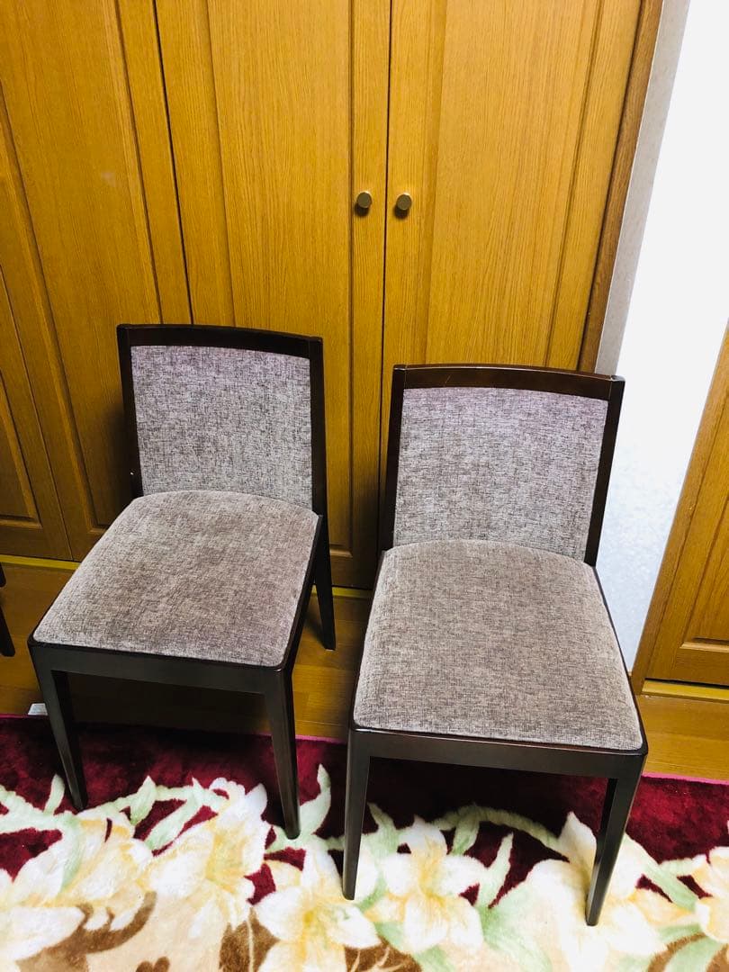 SOGO／相合家具　ブラウンファブリック　ダイニングチェア　2脚セット　③