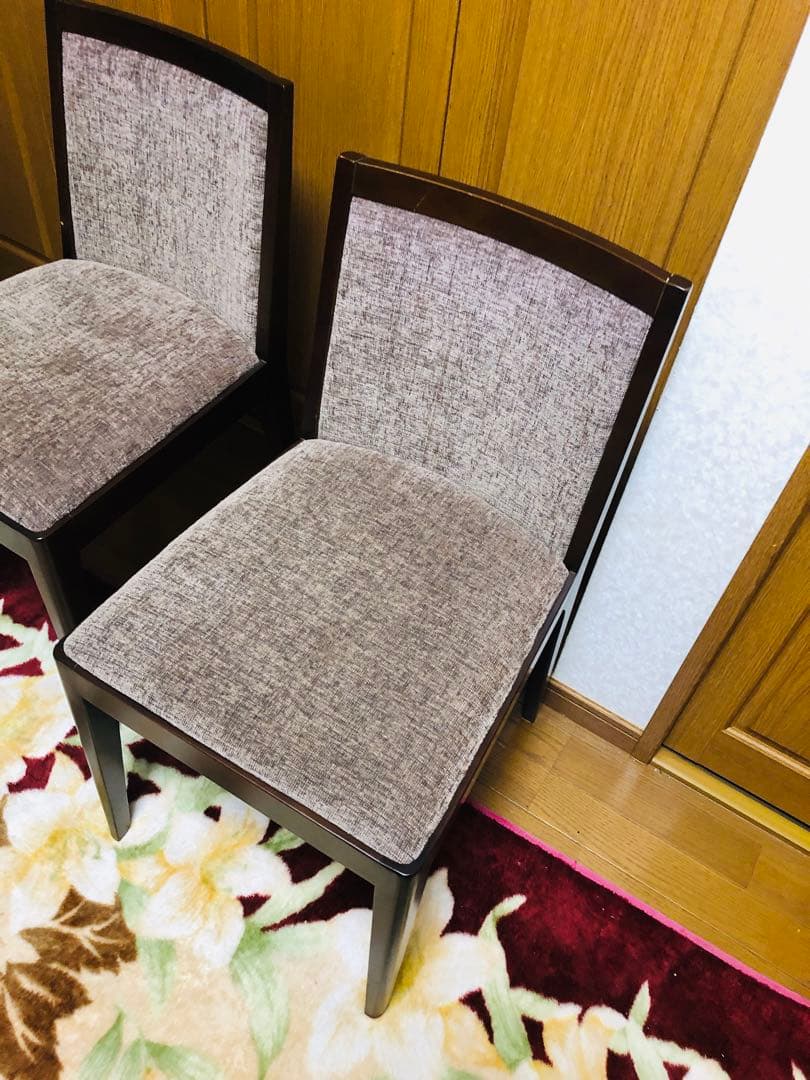 SOGO／相合家具　ブラウンファブリック　ダイニングチェア　2脚セット　③