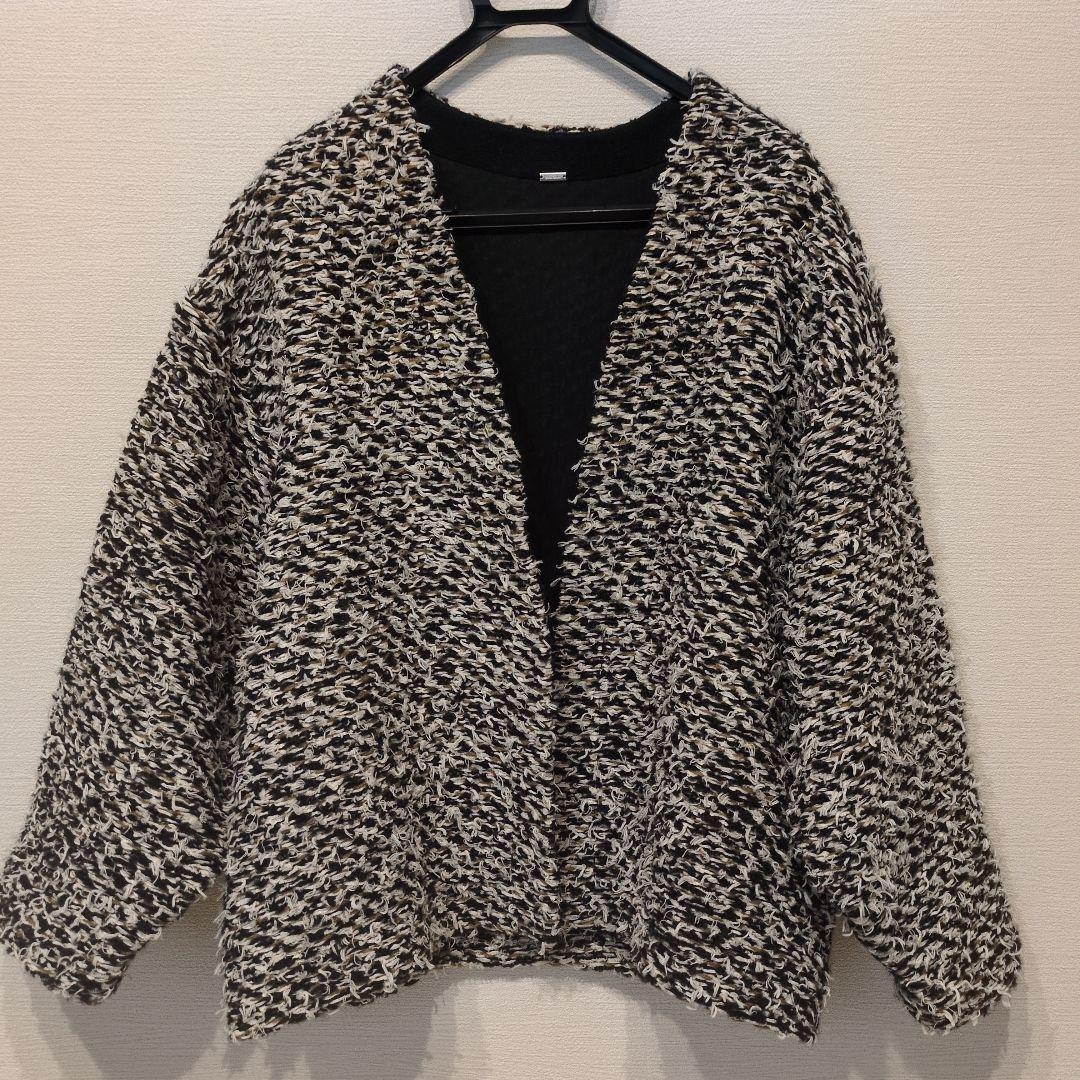 美品　ミラオーウェン　ミックスツイードニットカーディガン