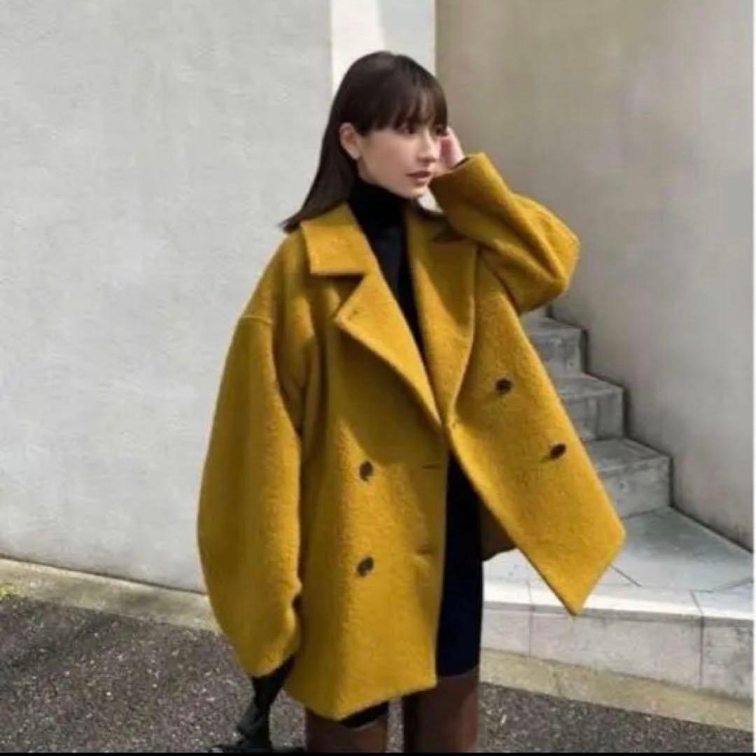 clane OVER LINE DOUBLE COAT ブラック