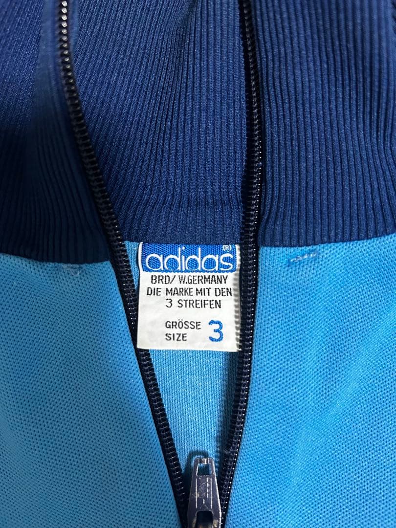 70s adidas track jacket ブルー size3 短丈 y2k