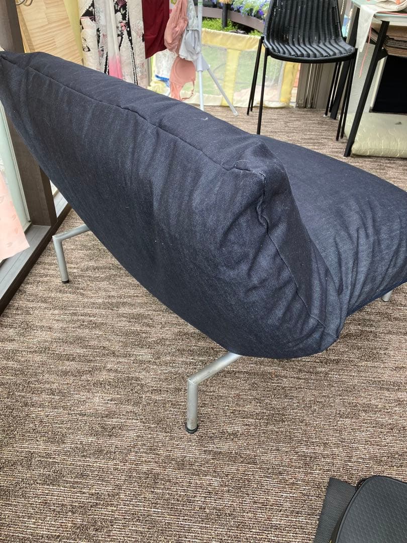 ハンドメイド　リーンロゼ社　カラン　1.5人掛用ソファカバー　デニム生地