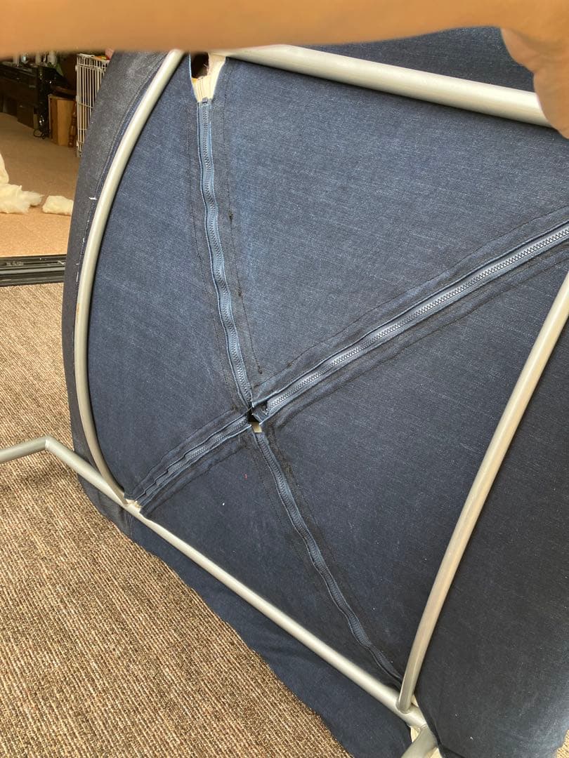 ハンドメイド　リーンロゼ社　カラン　1.5人掛用ソファカバー　デニム生地