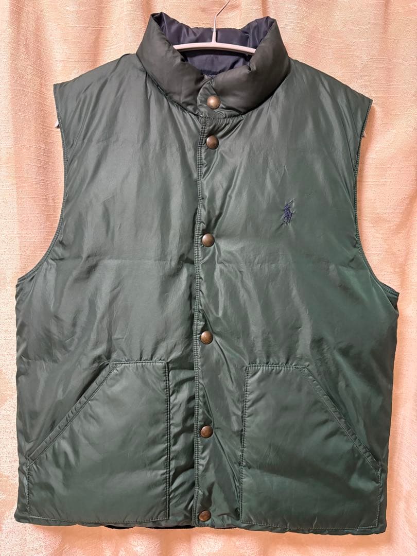 90s ラルフローレン　リバーシブルダウンベスト