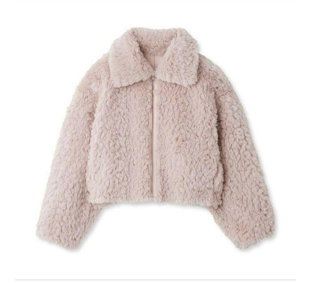 もなこfur fur エコファーリバーシブルブルゾン コート ピンク