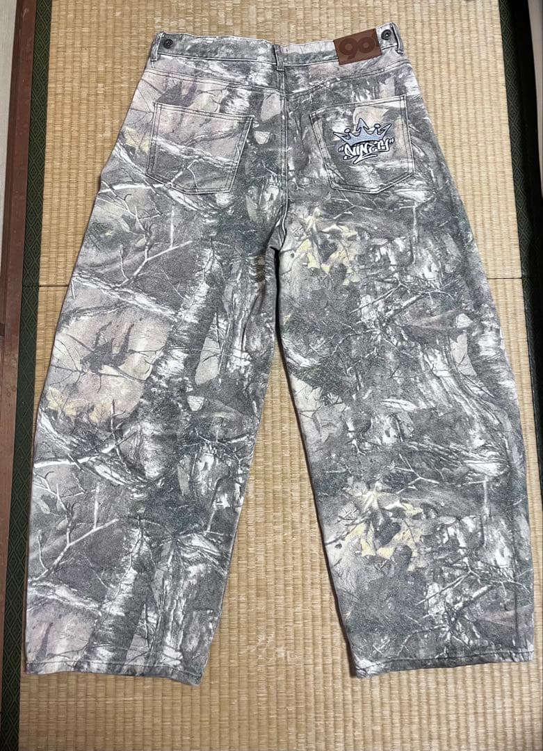 9090リアルツリーワイドデニム　カーブパンツ