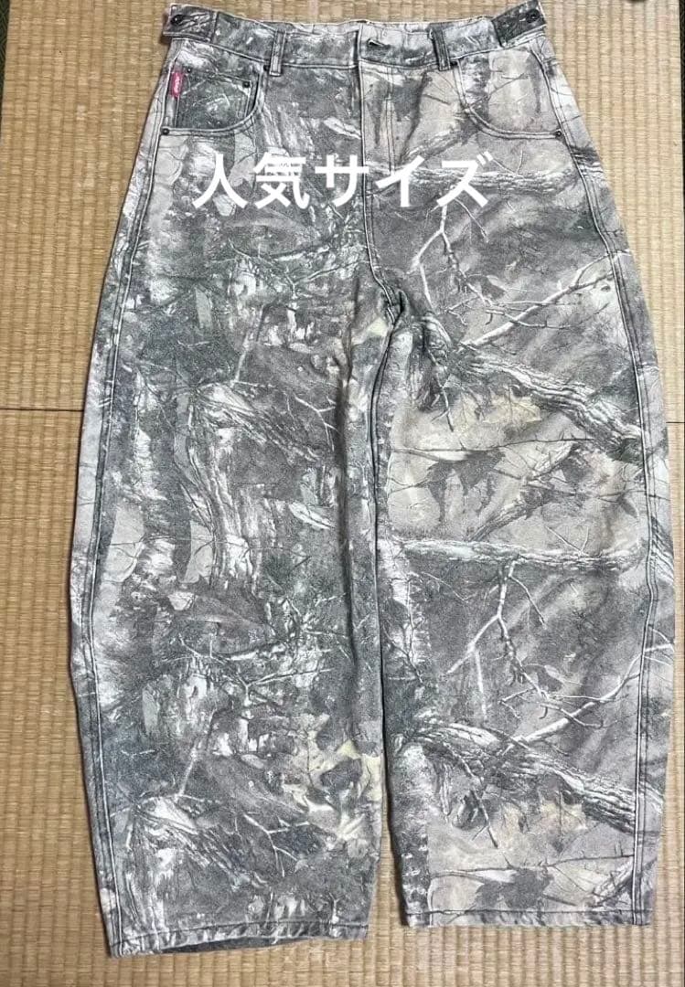 9090リアルツリーワイドデニム　カーブパンツ