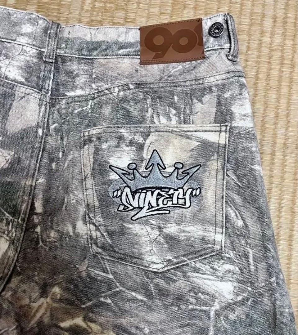 9090リアルツリーワイドデニム　カーブパンツ