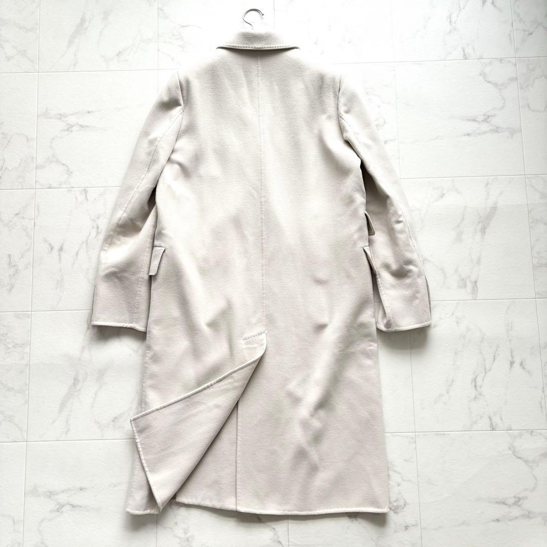 美品 マックスマーラ クチートアマーノ カシミヤ ロングコート アイボリー 46