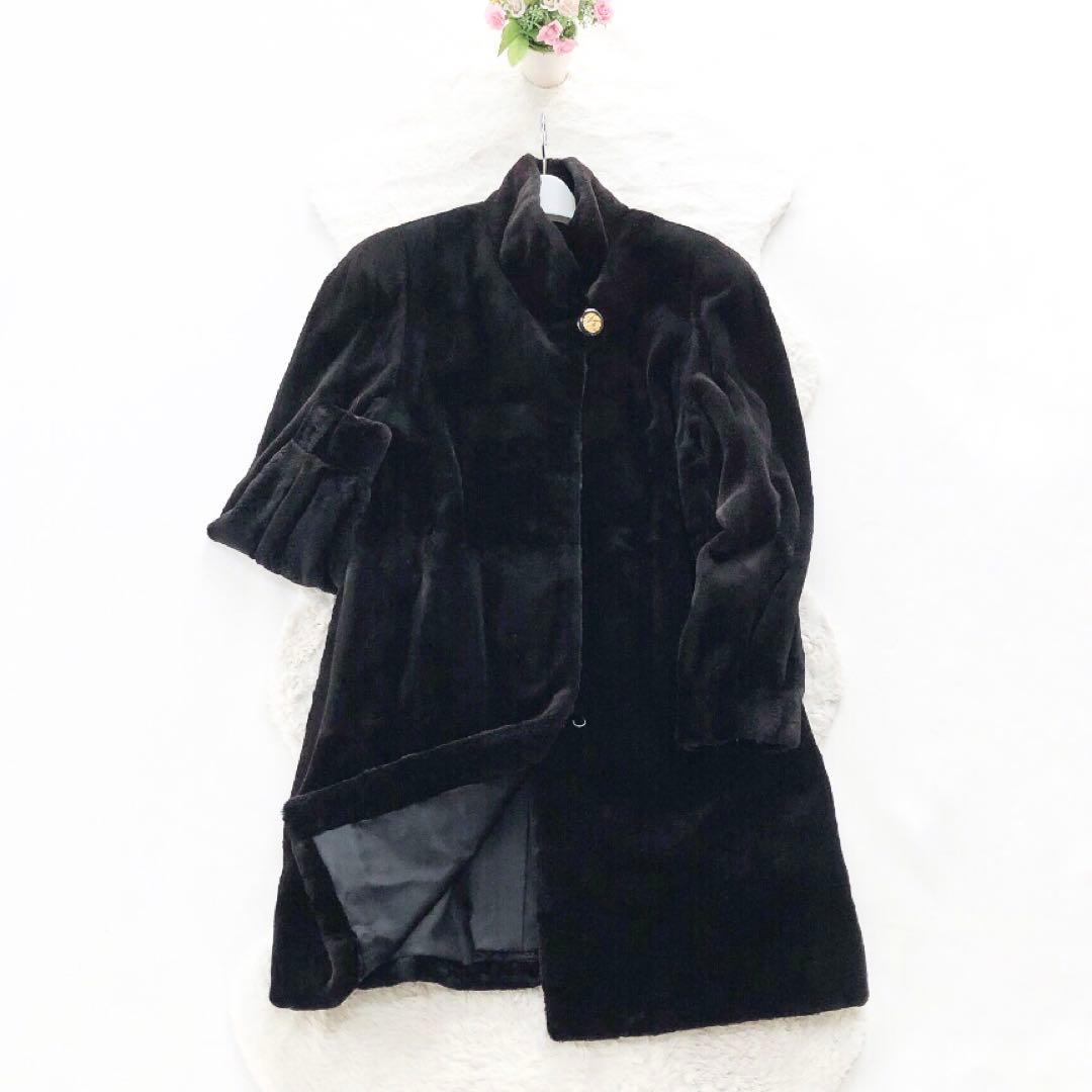 SAGAMINK*サガミンク　ロングコート　リアルファー　毛皮　ブラウン