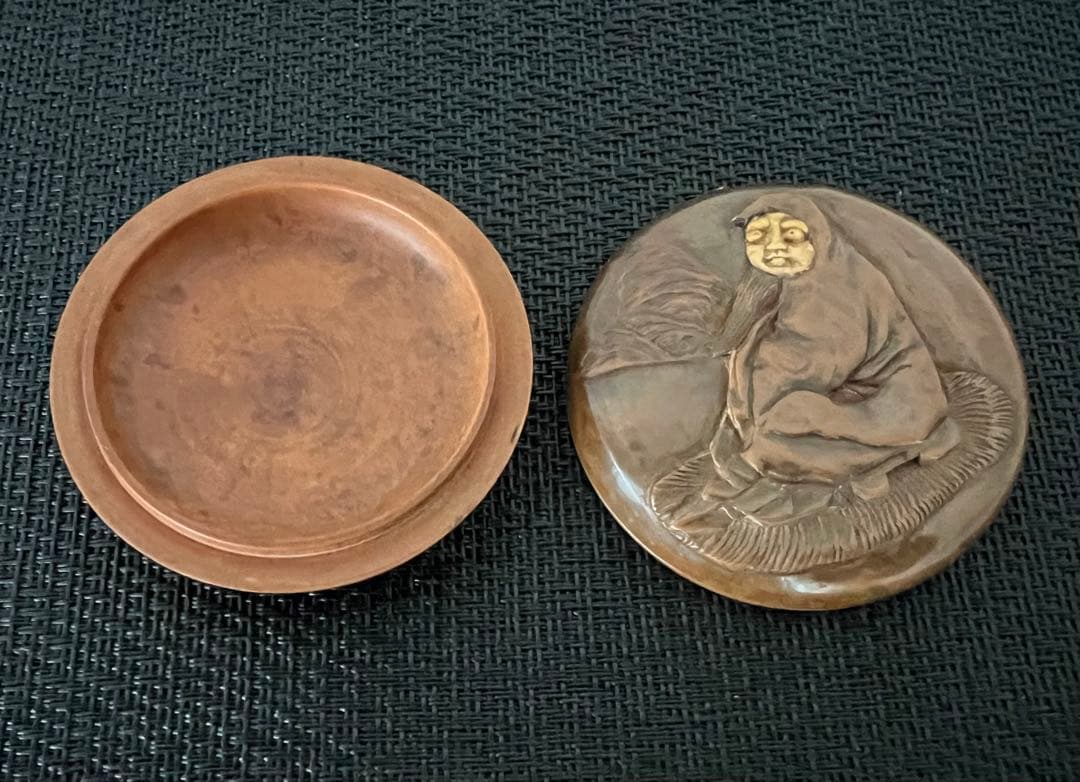 古美術 黄楊香合 箱付き アンティーク