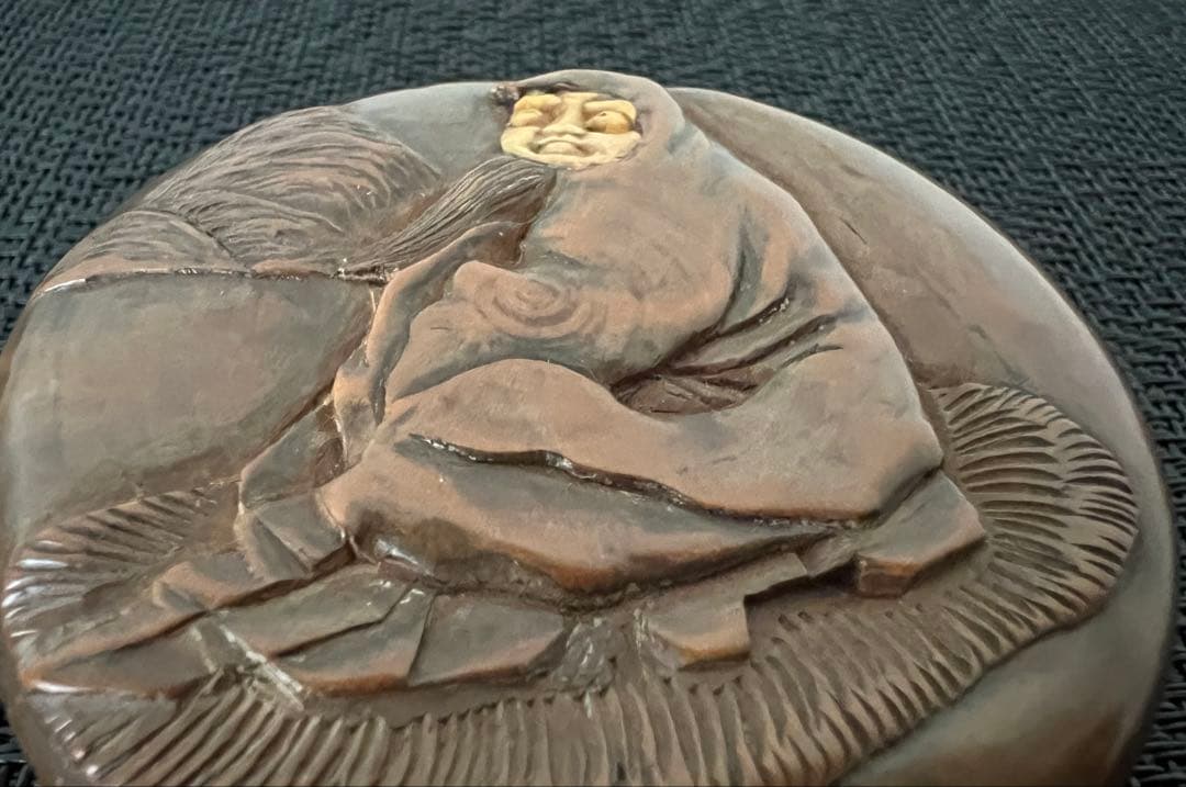 古美術 黄楊香合 箱付き アンティーク