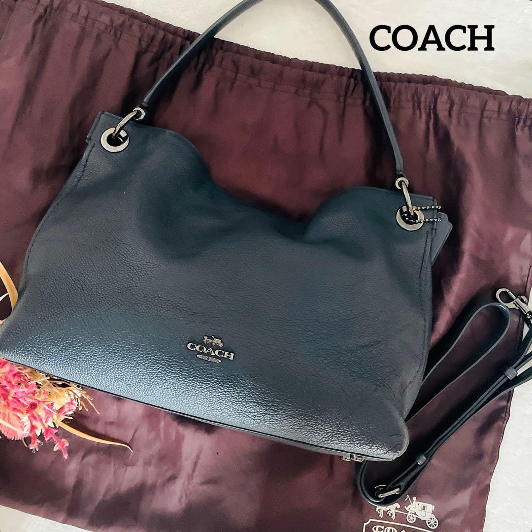 COACH クラークソン ホーボー 紺 24947 2way ショルダーバッグ