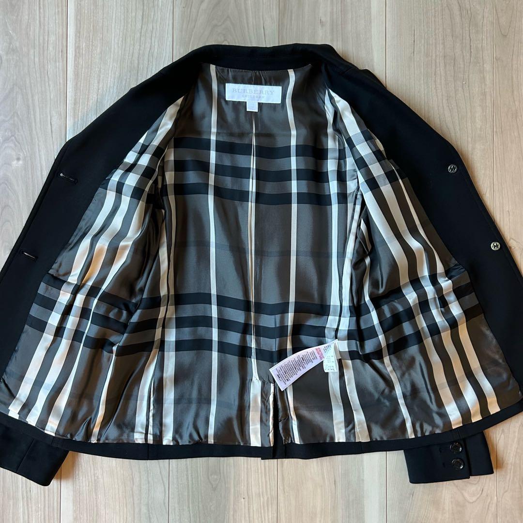 BURBERRY チルドレン 12Y メガチェック柄 テーラードジャケット 黒