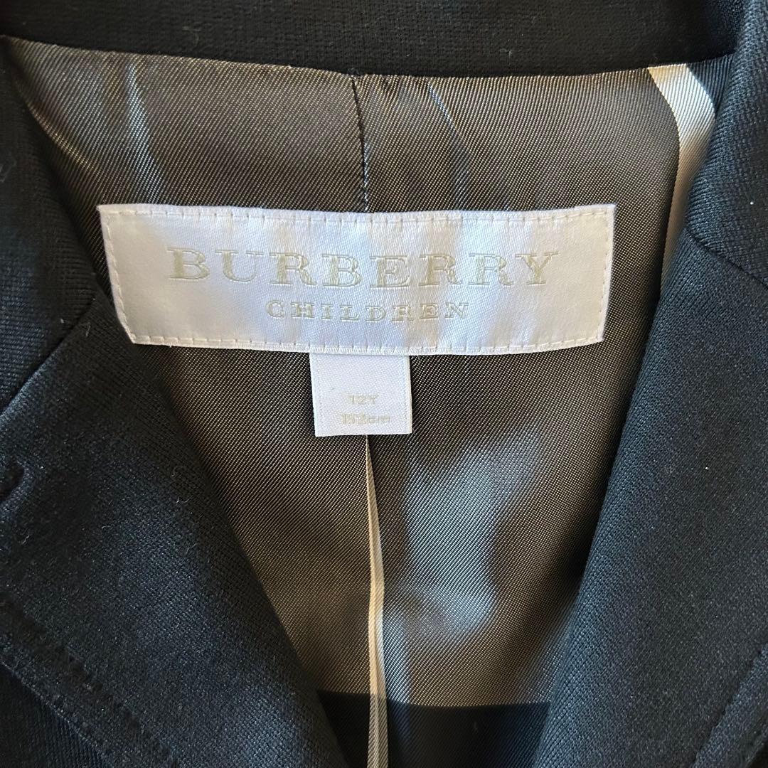 BURBERRY チルドレン 12Y メガチェック柄 テーラードジャケット 黒