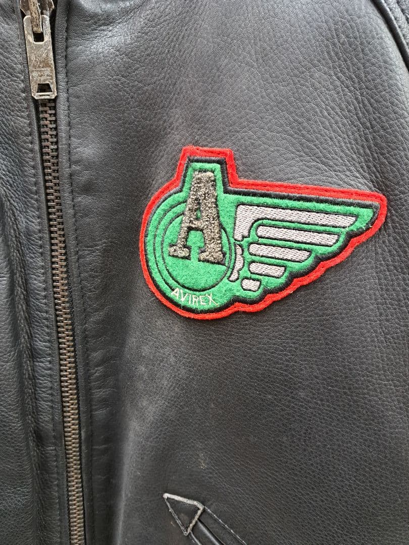AVIREX アビレックス レザースタジャン 刺繍 ワッペン