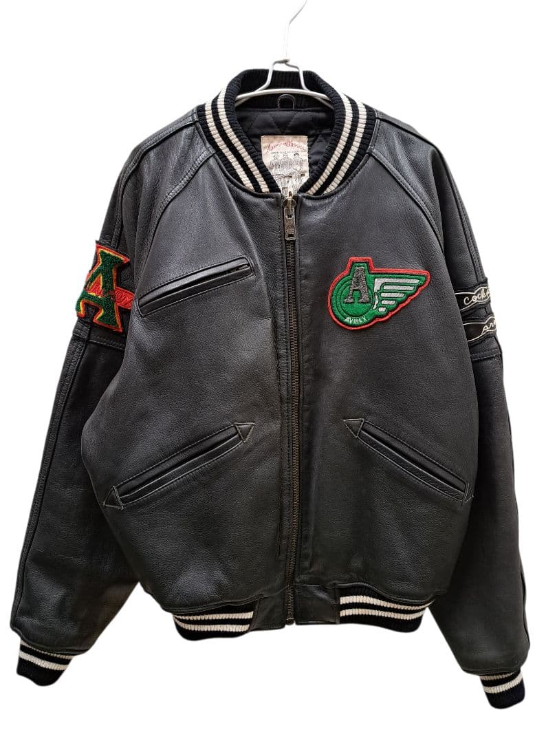 AVIREX アビレックス レザースタジャン 刺繍 ワッペン