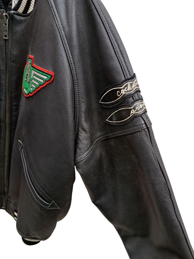 AVIREX アビレックス レザースタジャン 刺繍 ワッペン