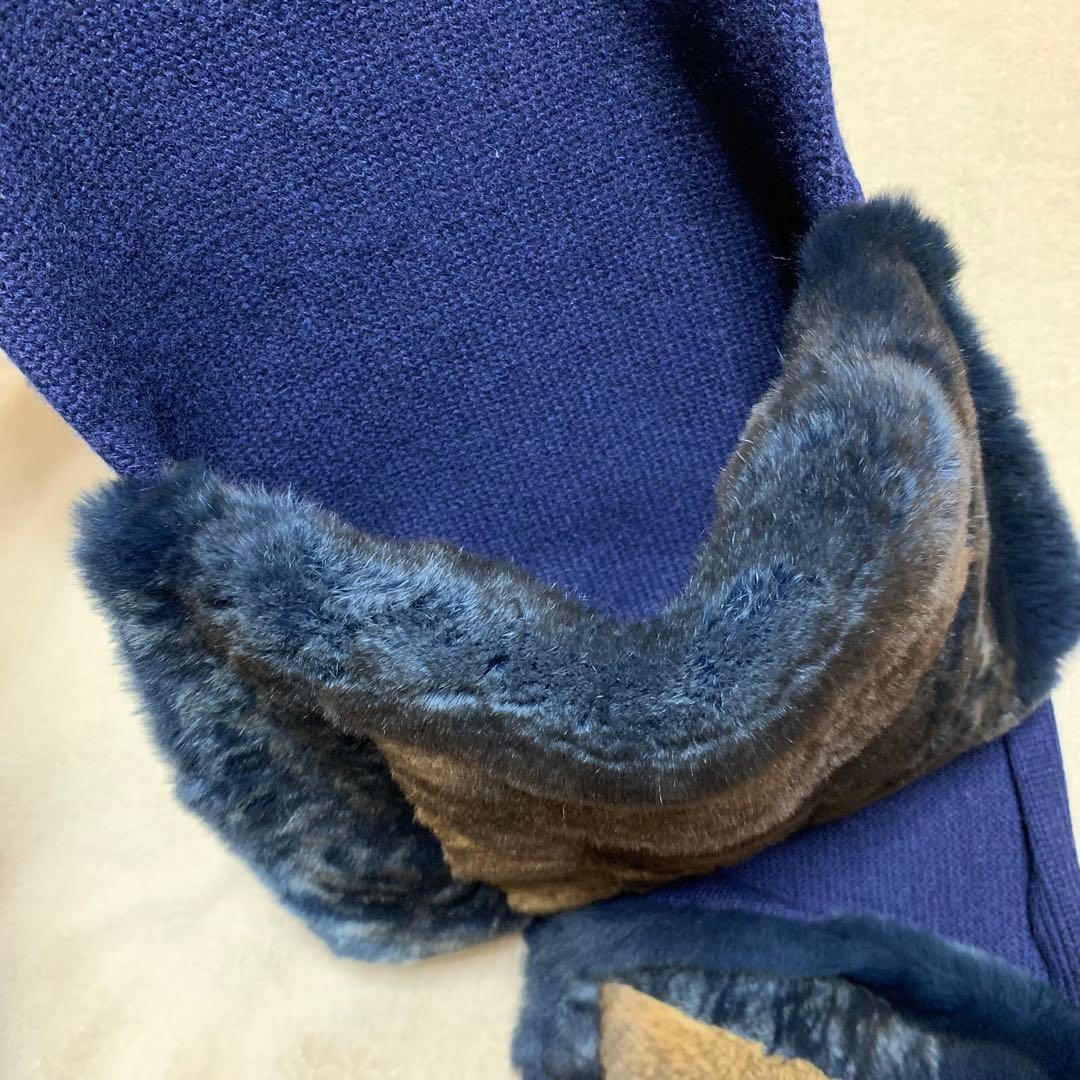 FENDI フェンディ ズッカ ファー ポケット ストール マフラー カシミア