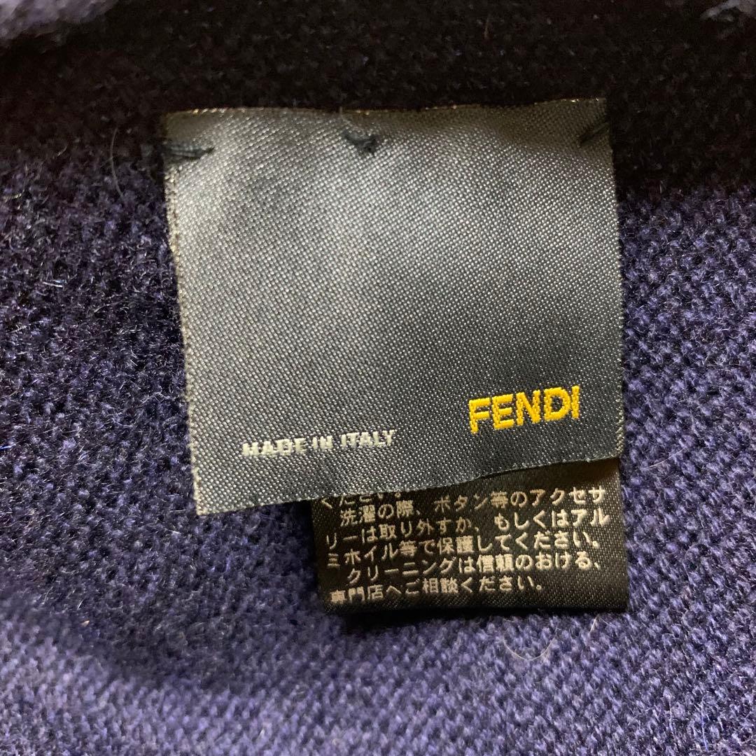 FENDI フェンディ ズッカ ファー ポケット ストール マフラー カシミア