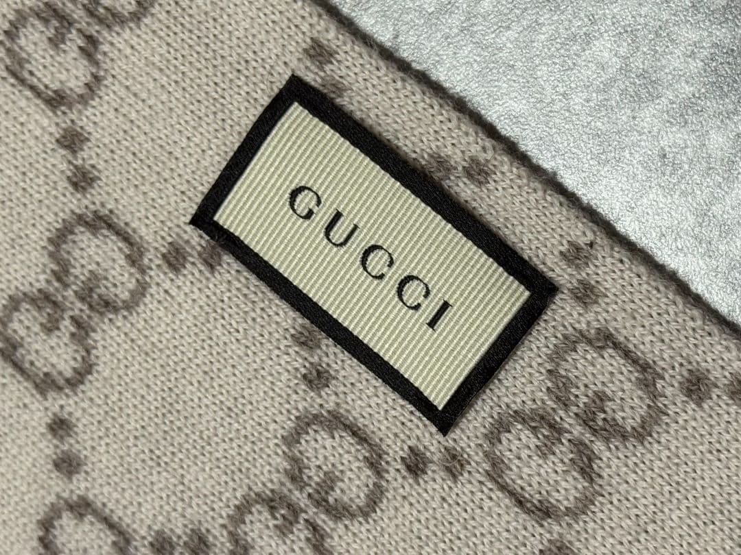GUCCI グッチ マフラー GG リバーシブル ウールマフラー