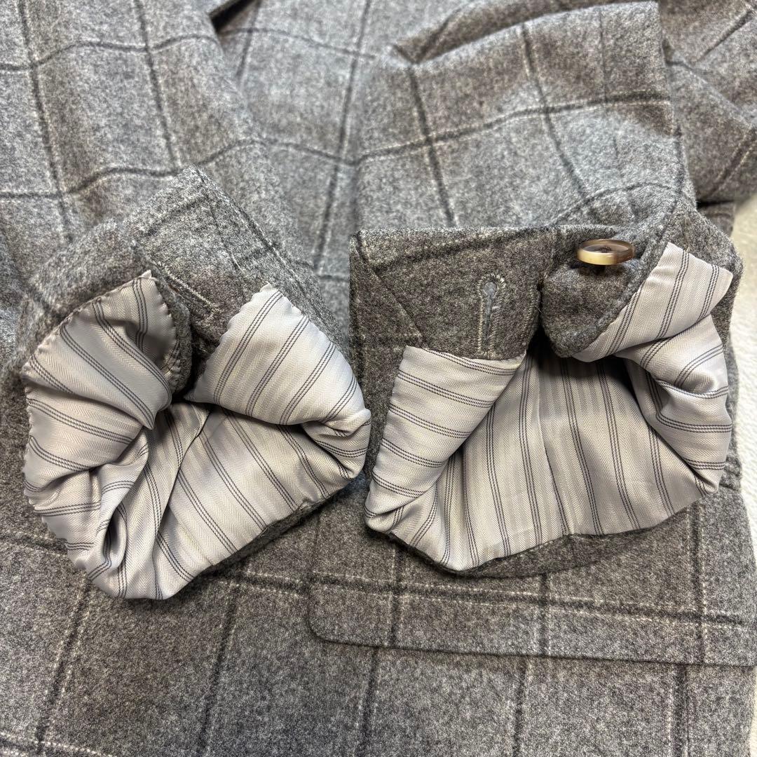 美品✨3ピース CANONICO セットアップスーツ ペンチェック 総裏 2B