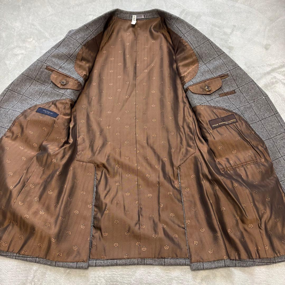 美品✨3ピース CANONICO セットアップスーツ ペンチェック 総裏 2B