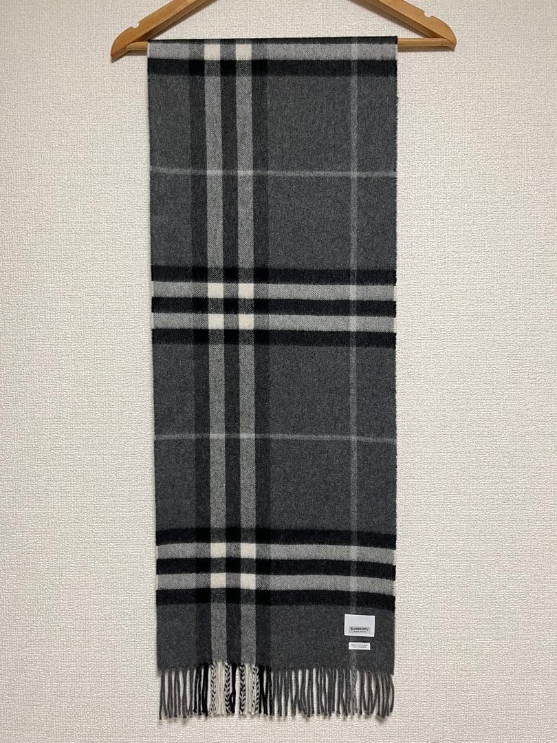 BURBERRY　バーバリー　マフラー　カシミア100％　グレー　美品