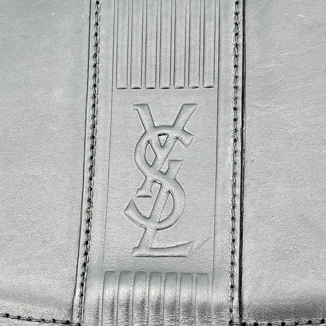 イヴサンローラン ショルダーバッグ 斜めがけ カサンドラ YSLロゴ 黒 レザー