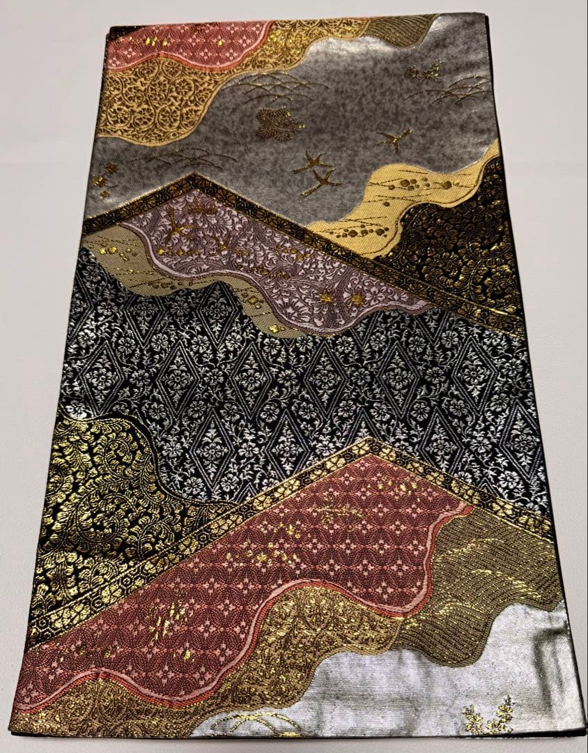 高級 袋帯 正絹 六通柄 ゴールド 金糸使用 フォーマル 訪問着 留袖 色虫