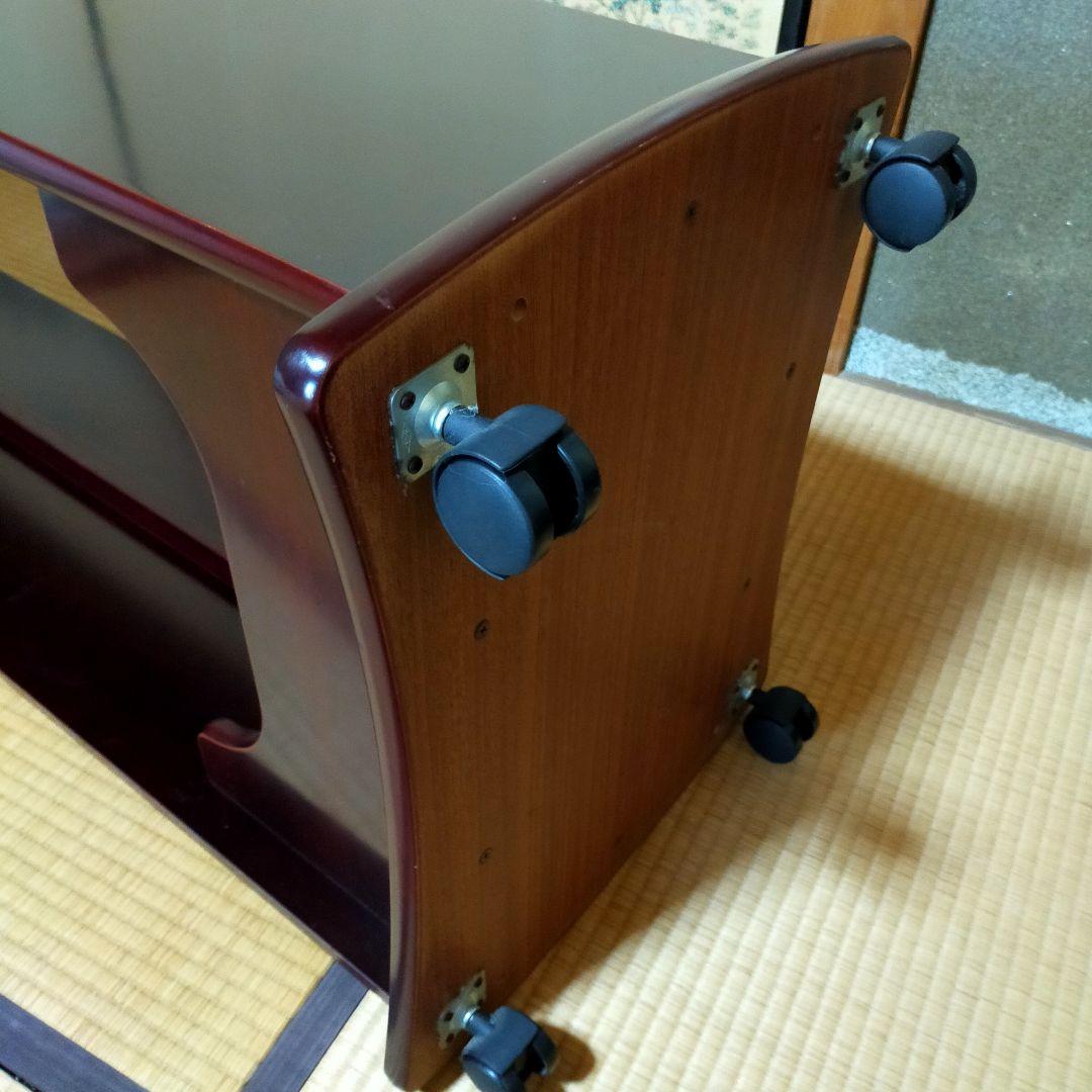 最終価格　希少　木製ハンガーラック　ミラー、キャスター付　最高級胴引　162cm