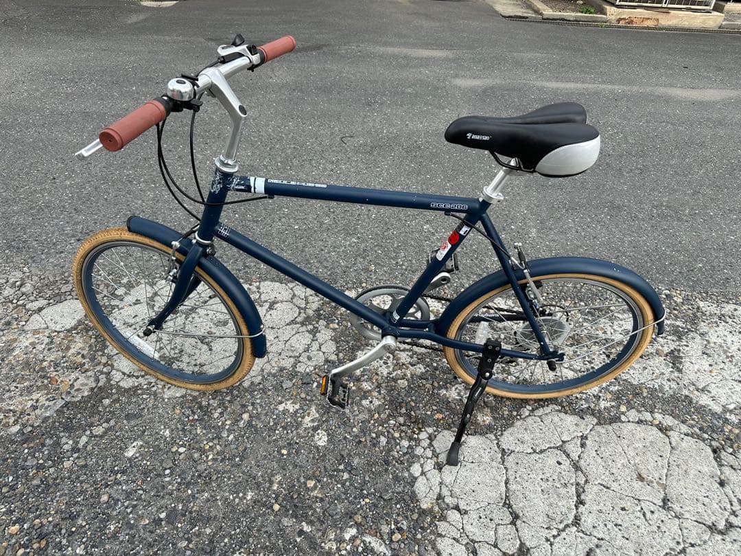 ミニベロ ネイビー シルバーサドル