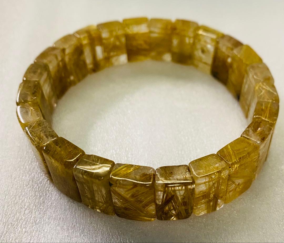 《月末までのSALE》タイチンルチルクォーツ ゴールドバングル