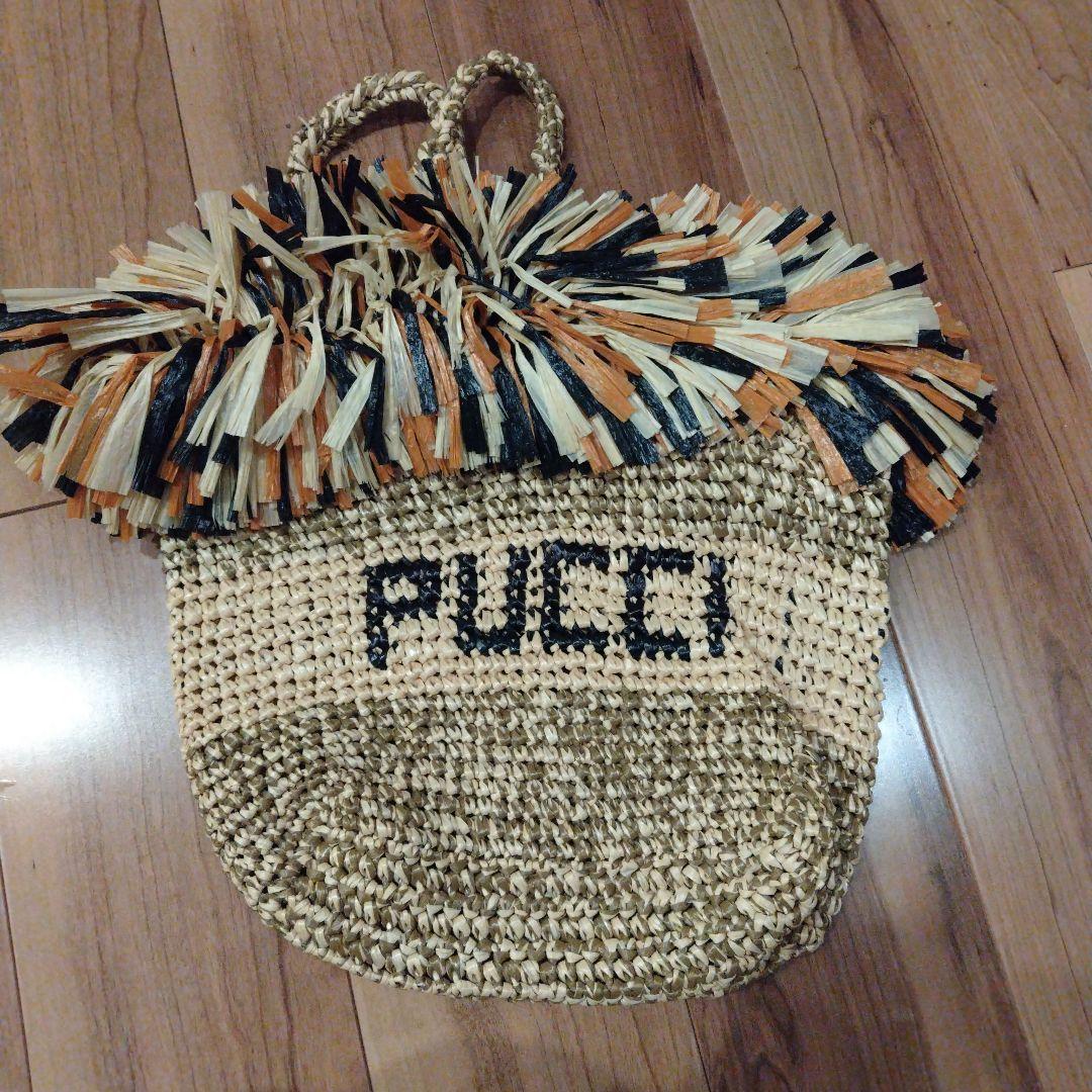 PUCCI ラフィア素材 かごバッグ