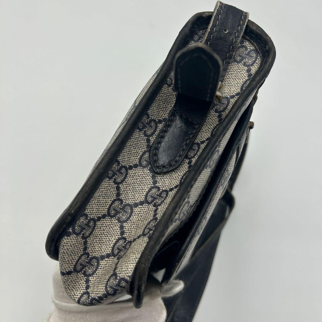 GUCCI GGスプリーム ショルダーバッグ PVC ネイビー オールドグッチ