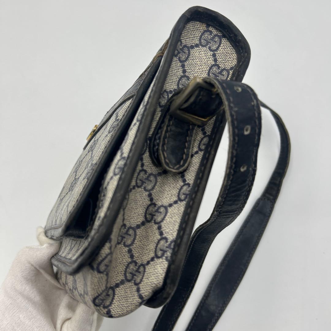 GUCCI GGスプリーム ショルダーバッグ PVC ネイビー オールドグッチ