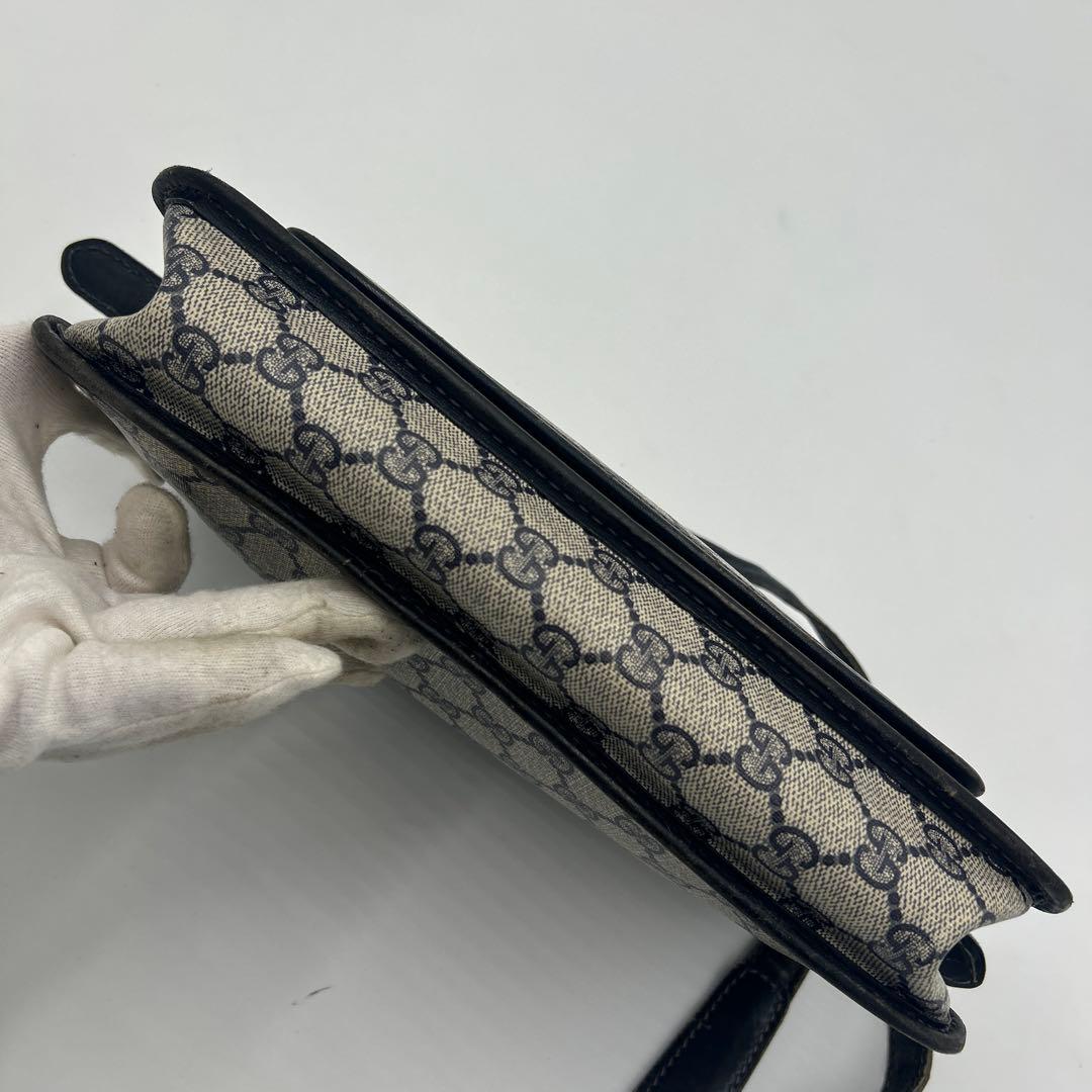 GUCCI GGスプリーム ショルダーバッグ PVC ネイビー オールドグッチ