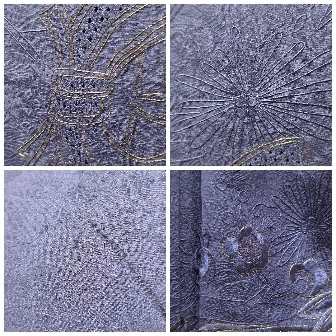 B 中国三大刺繍 蘇州 汕頭 金駒刺繍 宝尽し 松竹梅 袷 正絹 訪問着 着物